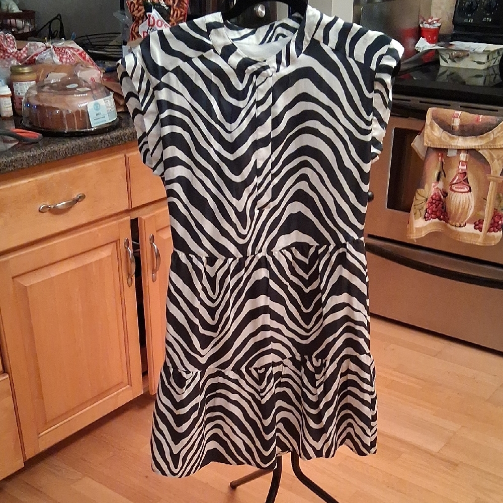 Marie Oliver Zebra Stripe Midi Dress